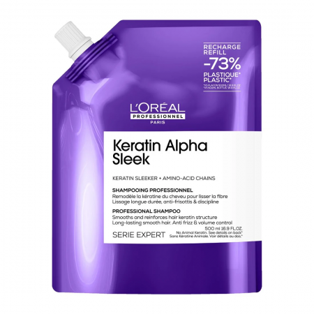 L'oreal Serie Expert Keratin Alpha Sleek Shampoo (Refill) 500ml