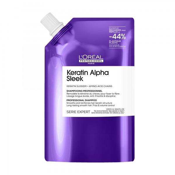 L'oreal Serie Expert Keratin Alpha Sleek Shampoo (Refill) 1000ml L'oreal Serie Expert Keratin Alpha Sleek Shampoo (Refill) 1000ml