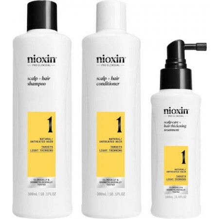 NIOXIN Kit 1 - Shampoo 300ml, Conditioner 300ml and Treatment 100ml