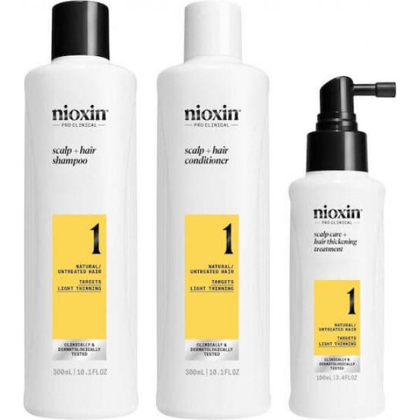 NIOXIN Kit 1 - Shampoo 300ml, Conditioner 300ml and Treatment 100ml