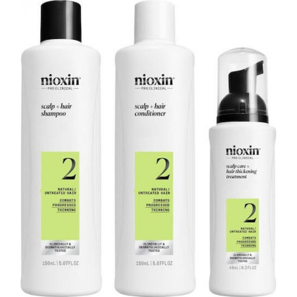 NIOXIN Kit 2 - Shampoo 150ml, Conditioner 150ml and Treatment 40ml