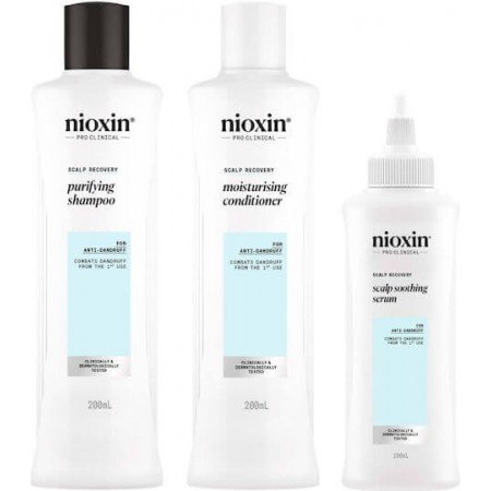 Nioxin Kit  Scalp Recovery System Anti-Dandruff Shampoo 200ml with Conditioner 200ml and Serum 100ml