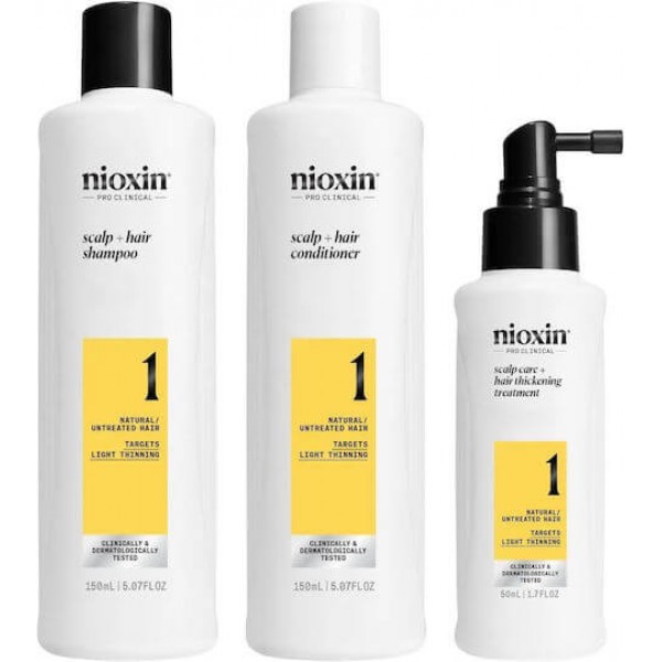 NIOXIN Kit 1 - Shampoo 150ml, Conditioner 150ml and Treatment 50ml