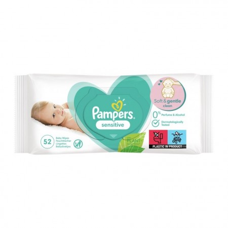 Pampers Sensitive Baby Wipes 52pcs