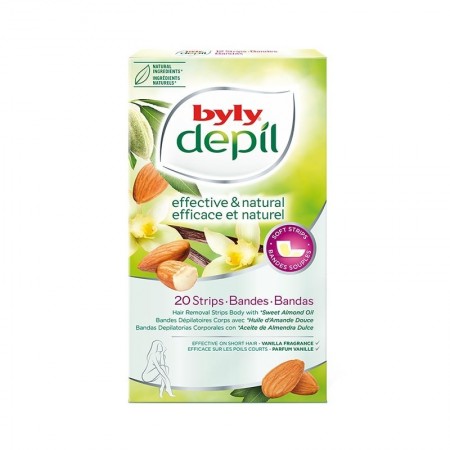 Byly Depil Hair Removal Strips Body Sweet Almond Oil 20 τεμ.