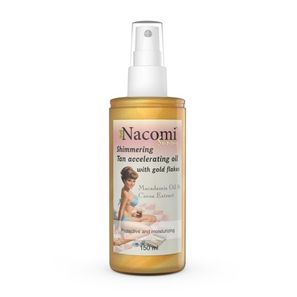 Nacomi Shimmering Tan Accelerating Oil with Gold Flakes 150ml