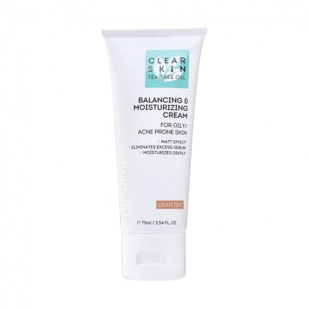 CLEAR SKIN TEA TREE OIL Balancing & Moisturizing Cream for Oily/Acne Prone Skin 75ml - Light Tint
