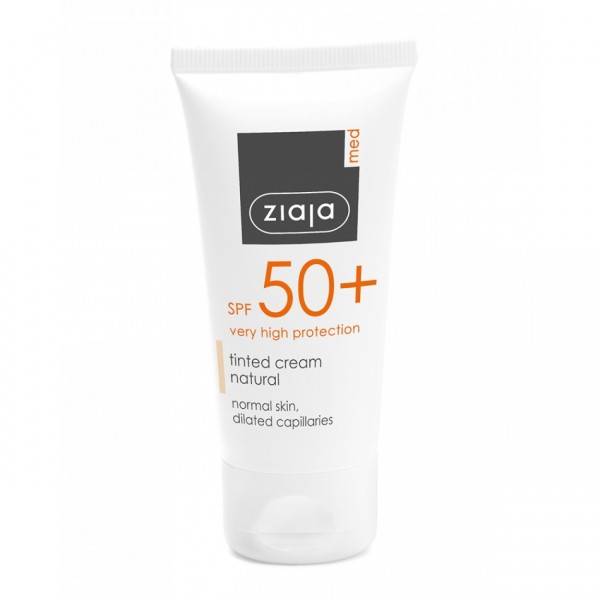 Ziaja 50+SPF Tinted Cream for Normal Skin, Dilated Capillaries 50ml