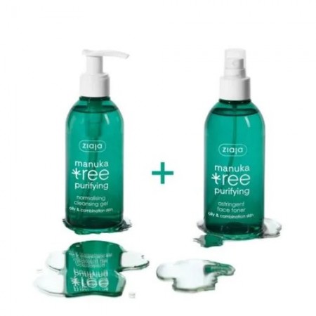 ZIAJA Manuka Tree Purifing Cleansing Gel + Purifing Astrigent Face Toner 200ml