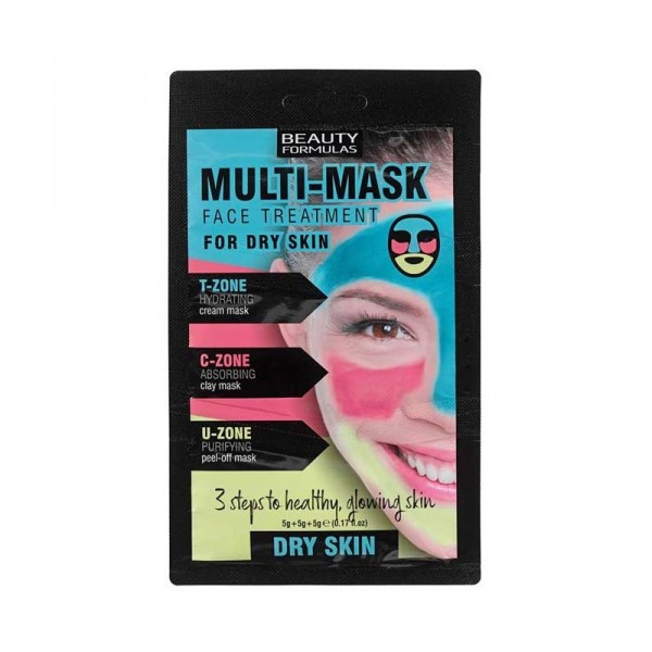 Beauty Formulas Multi Mask Face Treatment for Dry Skin 3x15g 