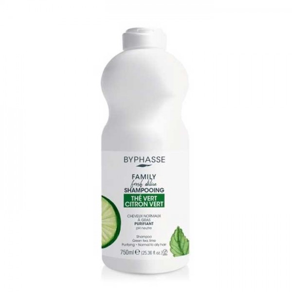 BYPHASSE Family Shampoo Green Tea & Lime Normal To Oily Hair 750ml