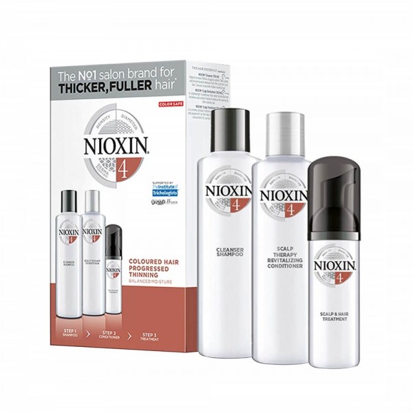 NIOXIN Kit 4 - Shampoo 300ml, Conditioner 300ml and Treatment 100ml