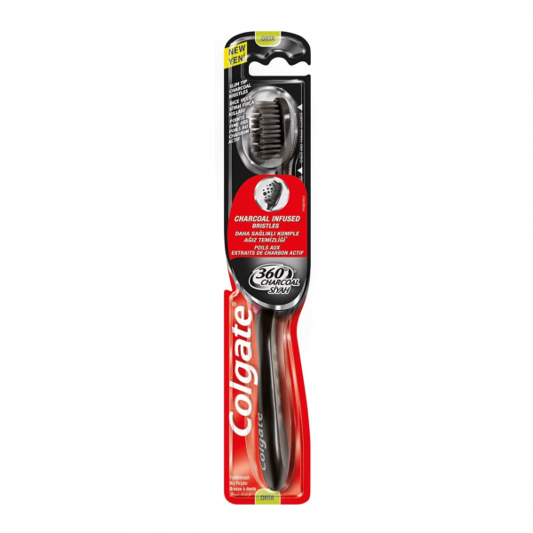 Colgate 360 Black Charcoal Medium Toothbrush