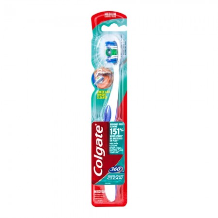 Colgate 360 Whole Mouth Clean Medium Blue Toothbrush