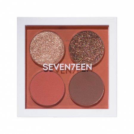 SEVENTEEN  Vibrant Eyes Quad Palette 6.10g -No 06 Warm Sunset