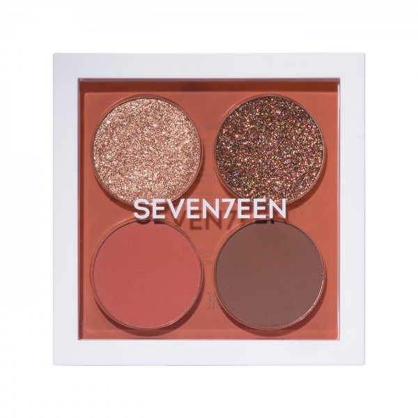 SEVENTEEN  Vibrant Eyes Quad Palette 6.10g -No 06 Warm Sunset
