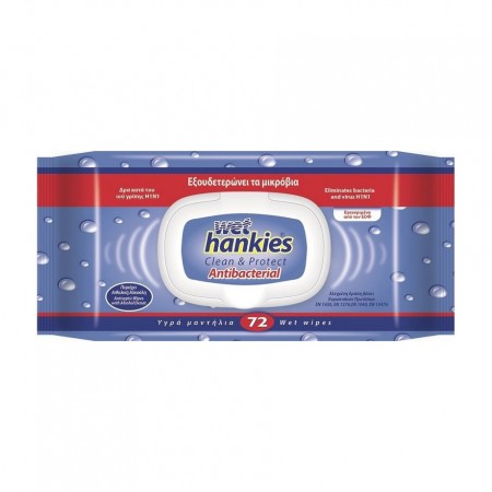 Wet Hankies Antibacterial Wipes 72pcs 